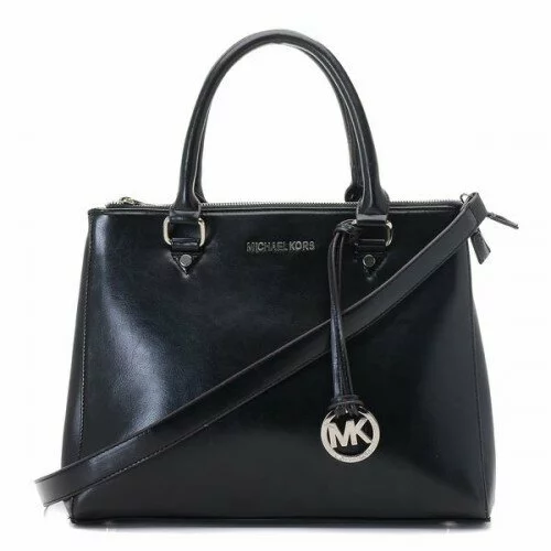 Michael Kors Large Bedford Dressy Tote Black Silver Michael Kors Large Bedford Dressy Tote Black Silver